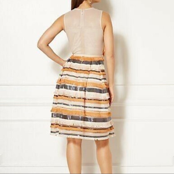 Eva Mendes Sabine striped fringe sequin dress 0 - Picture 2 of 10